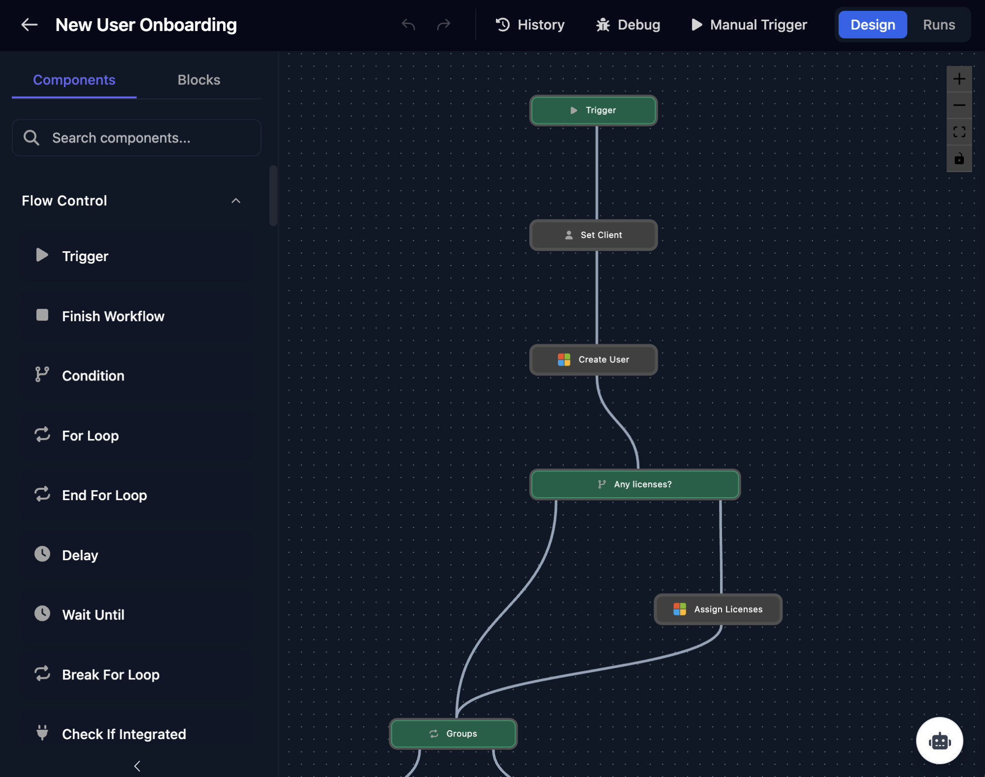 Triggr Studio drag-and-drop workflow builder canvas